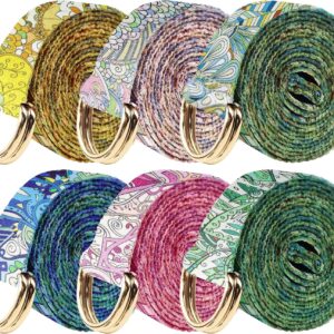 6 Packs Yoga Strap for Stretching Yoga Belt Adjustable Straps for Non Elastic Stretching Strap Exercise Straps for Pilates