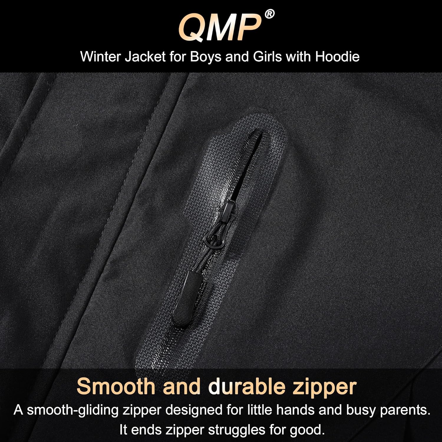 QMP Winter Jacket for Boys and Girls Waterproof Ski Jacket Winter Snow Coat Hooded Fleece Windproof with Zip Pockets - Image 6