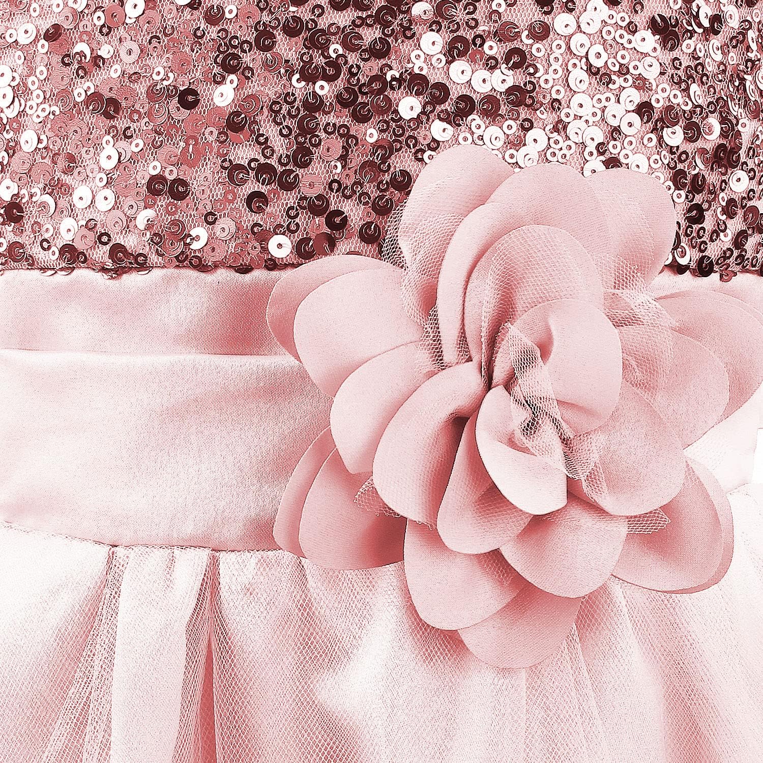 Acecharming Girls Dresses Sequin Flower Girls Party Dress Bridesmaid Ball Gown Wedding Tulle 3-10 Years - Image 4