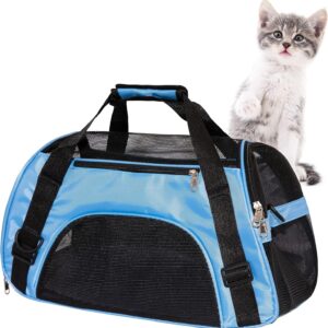 MuchL Pet Carrier Soft-Sided Carriers for Cat Carriers Dog Carrier for Small Medium Cats Dogs Puppies Pet Carrier Airline Approved Cat Dog Pet Travel Carrier (Small, Blue)