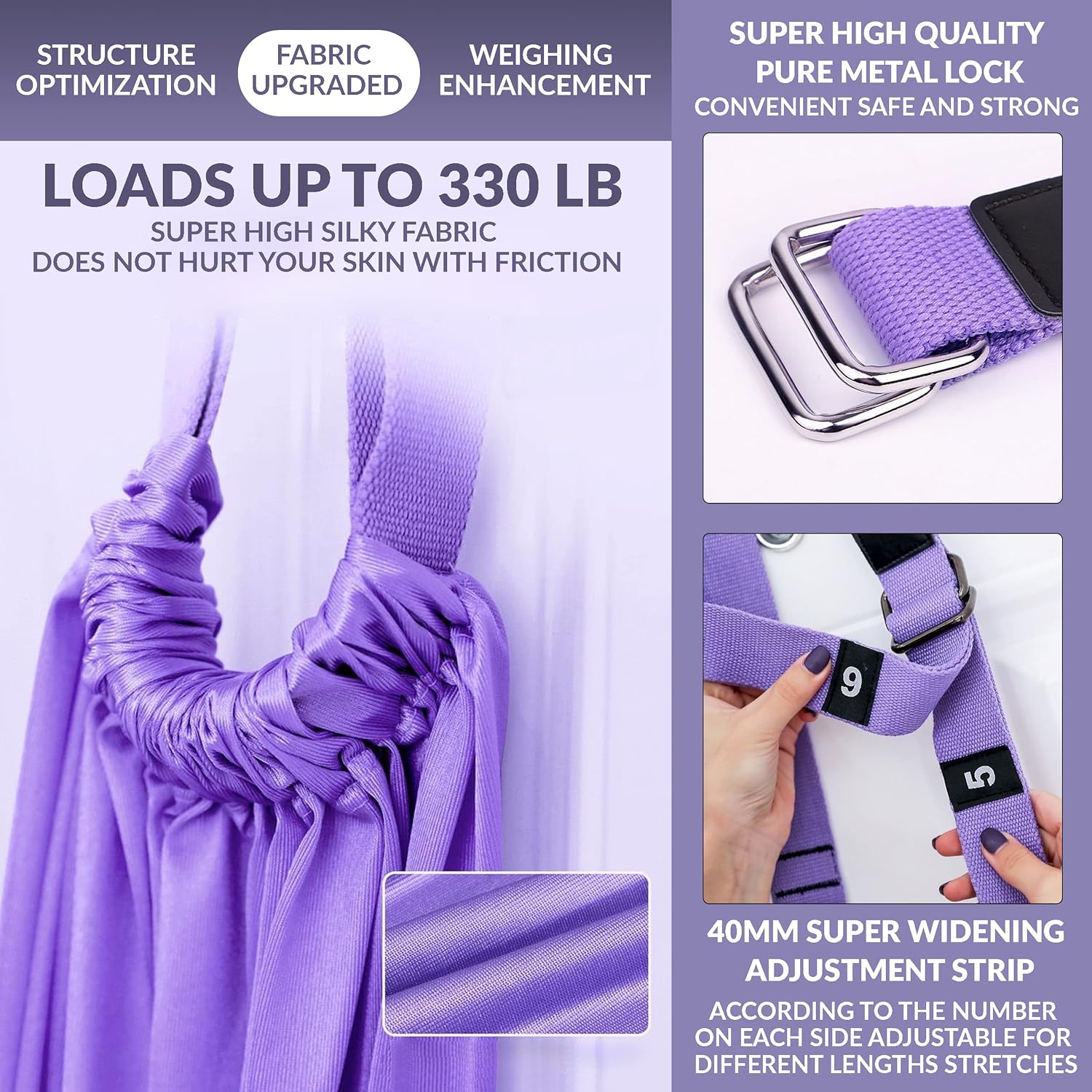Leg Stretcher Strap, Stretching Equipment with Door Anchor Flexibility Trainer Backbend Assist for Dance Aerial Yoga Ballet Leg Stretching Exercise - Image 3