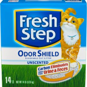 Fresh Step Simply Unscented Clumping Litter, Fresh Step Unscented Cat Litter With Activated Charcoal Technology, 14 lb. Box