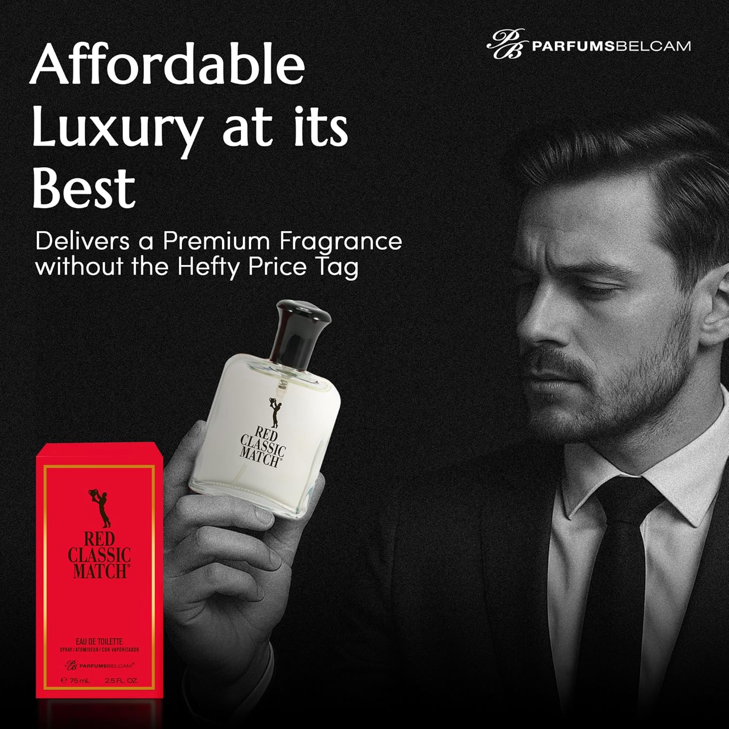PB ParfumsBelcam Red Classic Match Eau de Toilette - Spicy Woody Amber Fragrance for Men, Long-Lasting Masculine Scent, Affordable Cologne Alternative, Signature Fragrance - 2.54 Fl Oz - Image 5