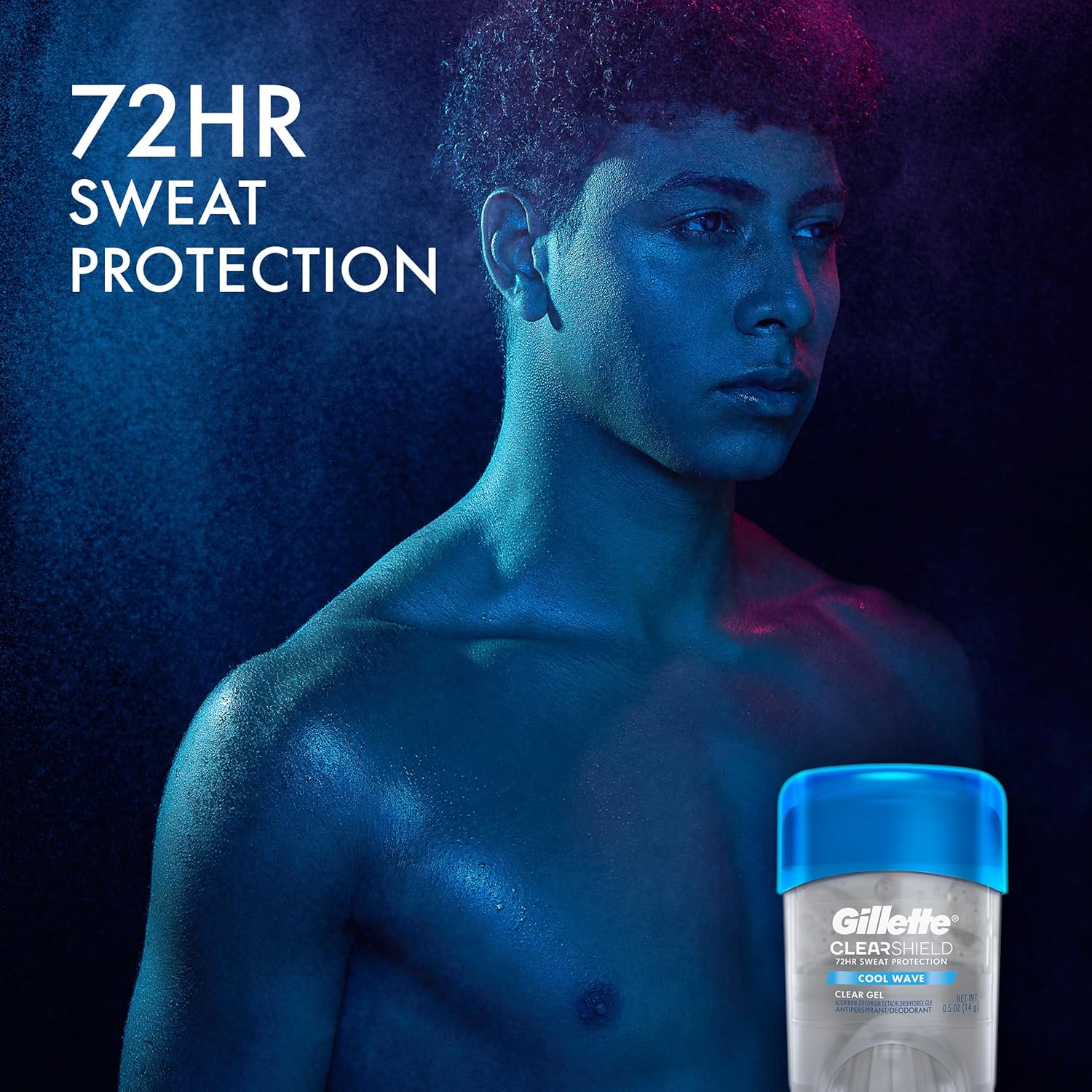 Gillette Antiperspirant and Deodorant for Men, 72hr Sweat & Odor Protection, Long Lasting Freshness, Anti-White Mark Technology, Clear Gel, Cool Wave Scent, 0.5 oz - Image 3