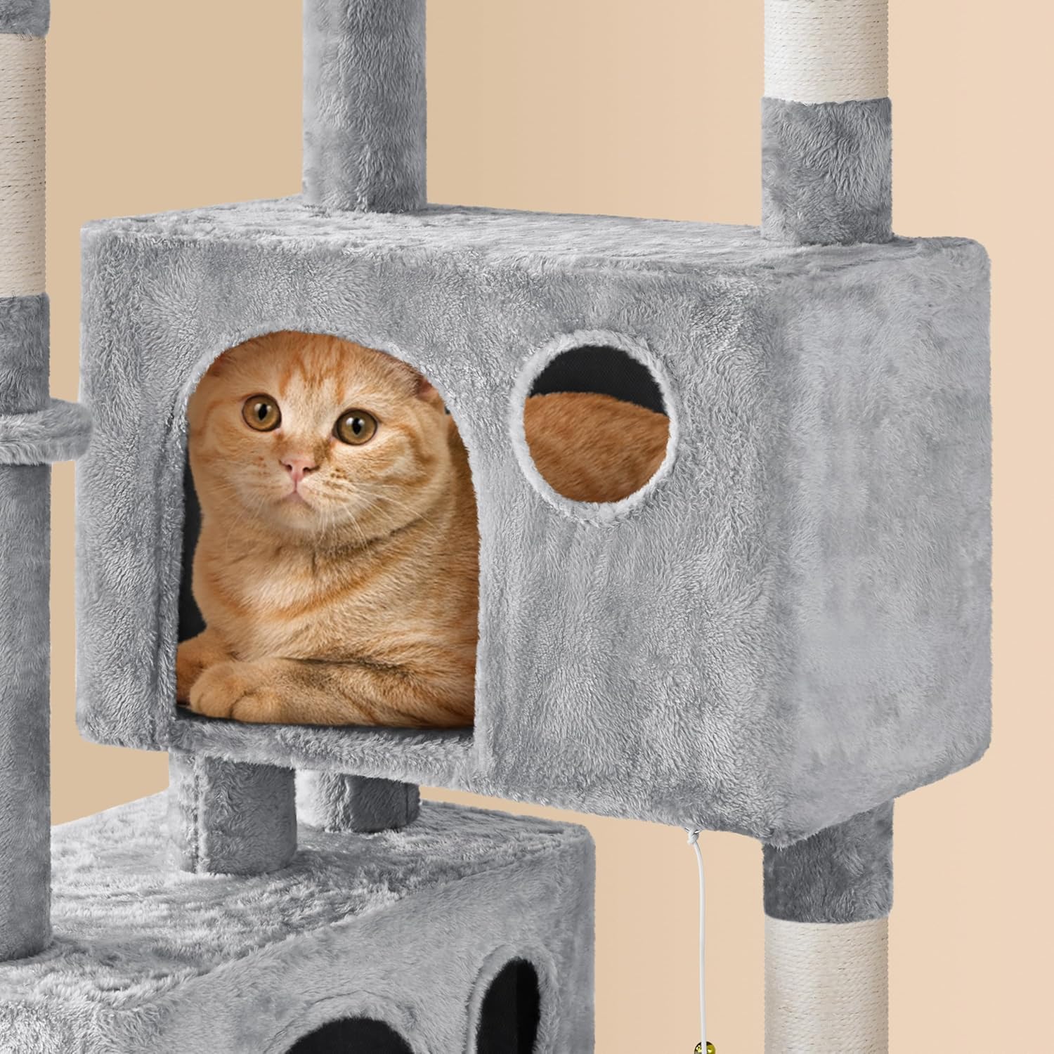Yaheetech 73in Cat Tree Tower for Indoor Cats, Multi-Level Cat Activity Center with Scratching Posts Large Cat Condo with Funny Hammock for Kittens - Image 6