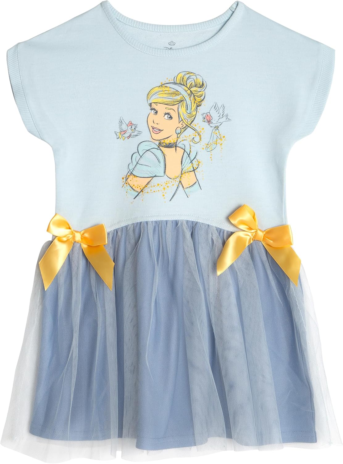 Disney Girls French Terry Tulle Dress Toddler to Big Kid Sizes (2T - 14-16)
