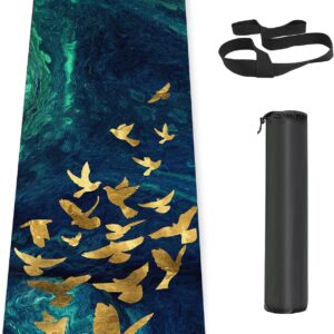 Non Slip Yoga Mat TPE Workout Mat for Men Women, Thick Workout Mat with Carrying Strap, Fitness Mats for Exercise, Yoga, Fitness, Pilates, Floor Workouts (72″ x 24″ x 6mm)