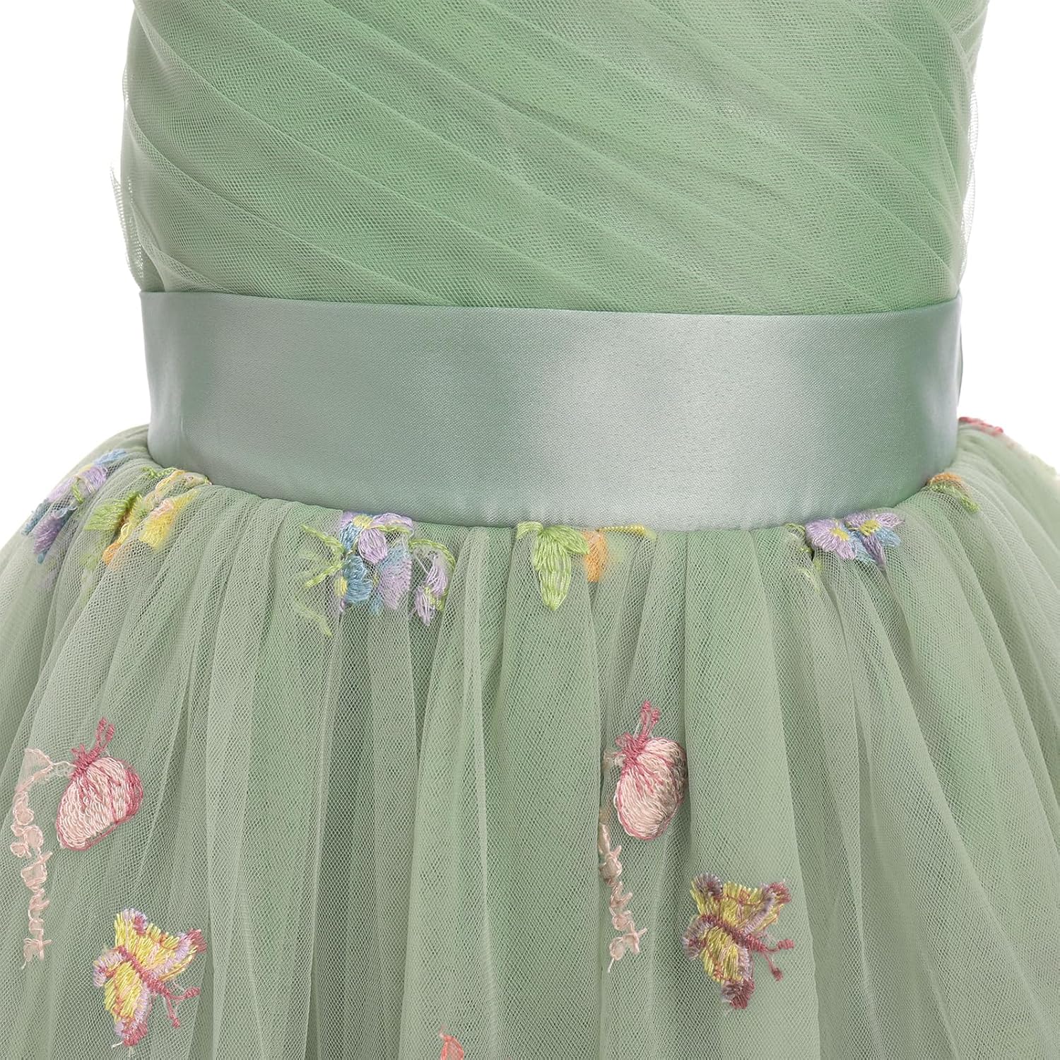 IBTOM CASTLE Flower Girls Dress Spaghetti Strap Long A Line Formal Wedding Pageant Princess Birthday Party Dance Gown - Image 4