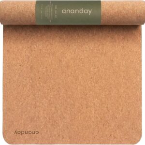 Ananday Premium Cork Yoga Mat – Sustainable, Non-Toxic & PVC-Free, Non-Slip, Perfect for Hot Yoga, Pilates & Exercise – Cushioned for Superior Comfort & Support