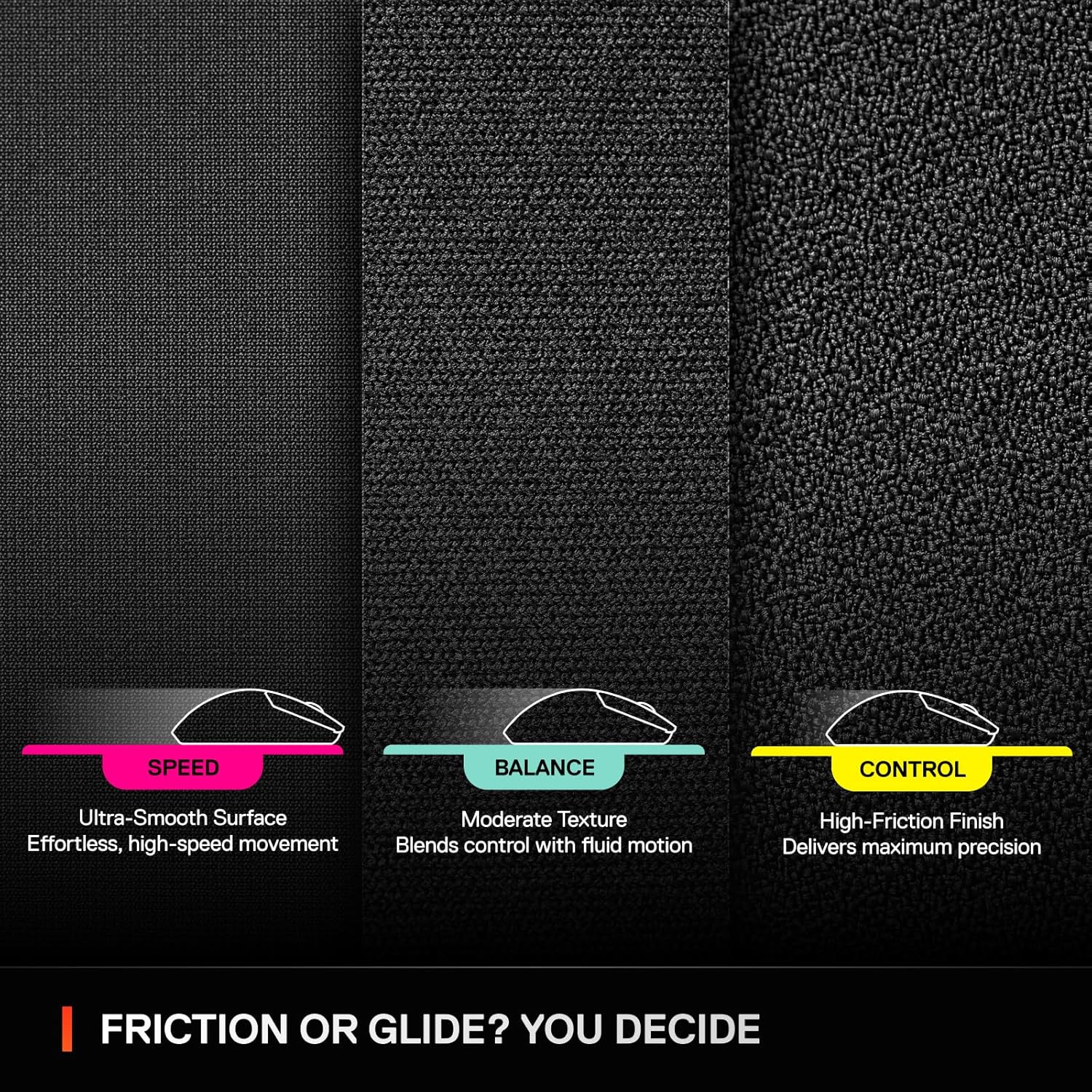 SteelSeries QcK XL Performance Speed Gaming Mousepad — Extra Density for a Smooth Glide — Low-Profile Edge Stitching — Non-Slip Neoprene Rubber Base — 15.75 x 34.43 inch — FPS, MOBAs, RTS, MMO - Image 6
