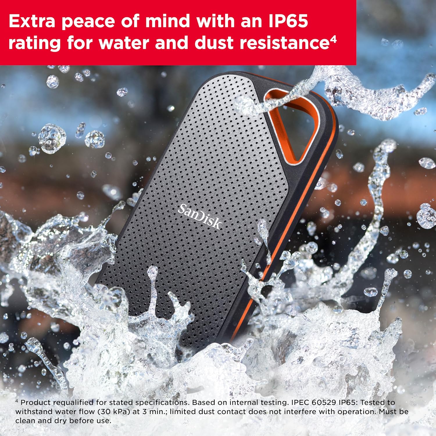 SANDISK 4TB Extreme PRO Portable SSD - Up to 2000MB/s - USB-C, USB 3.2 Gen 2x2, IP65 Water and Dust Resistance, Updated Firmware - External Solid State Drive - SDSSDE81-4T00-G25,Black - Image 6