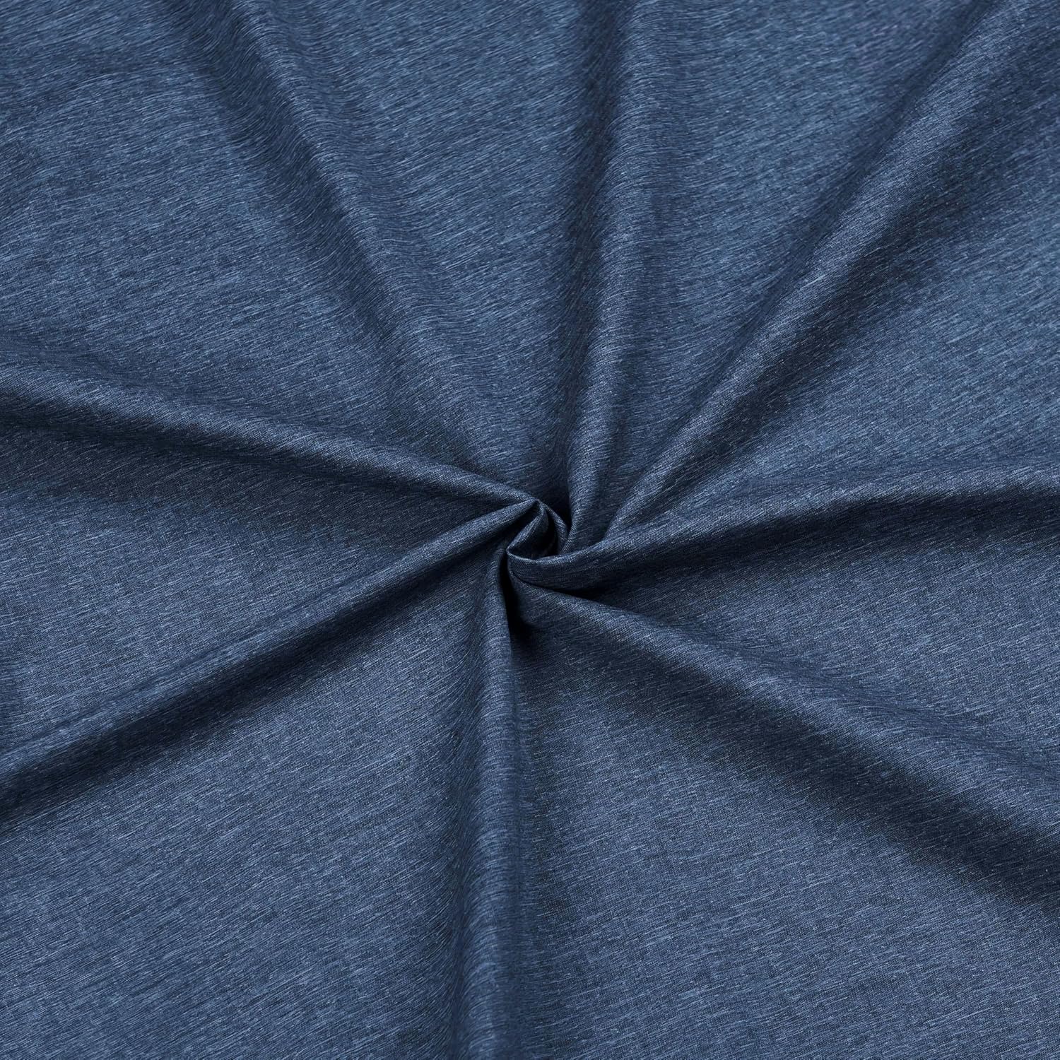 Men's Linen-Textured Stretch Summer Wrinkle Free Dress Shirt Long Sleeve Heather Chambray Button Down Shirts - Image 2