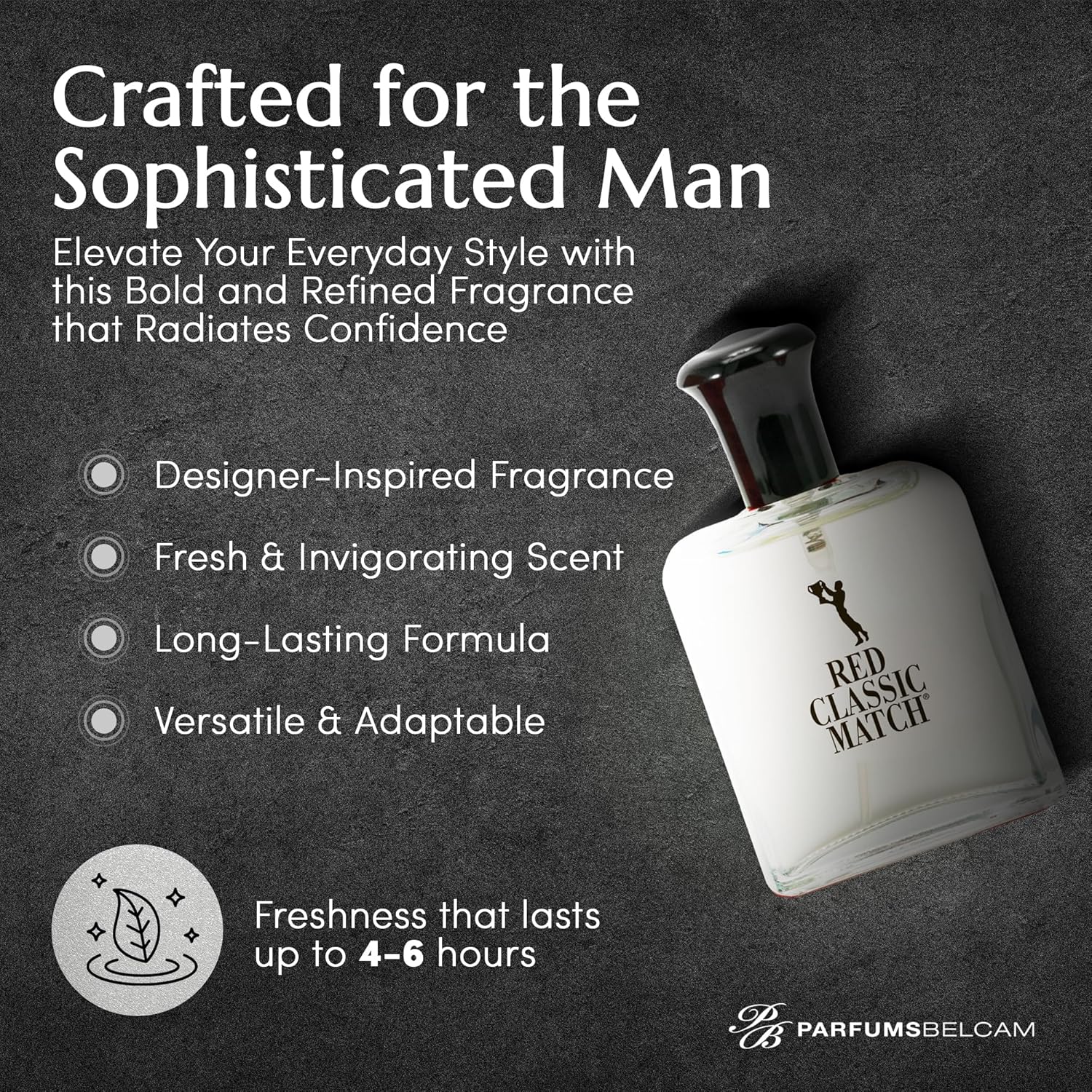 PB ParfumsBelcam Red Classic Match Eau de Toilette - Spicy Woody Amber Fragrance for Men, Long-Lasting Masculine Scent, Affordable Cologne Alternative, Signature Fragrance - 2.54 Fl Oz - Image 3