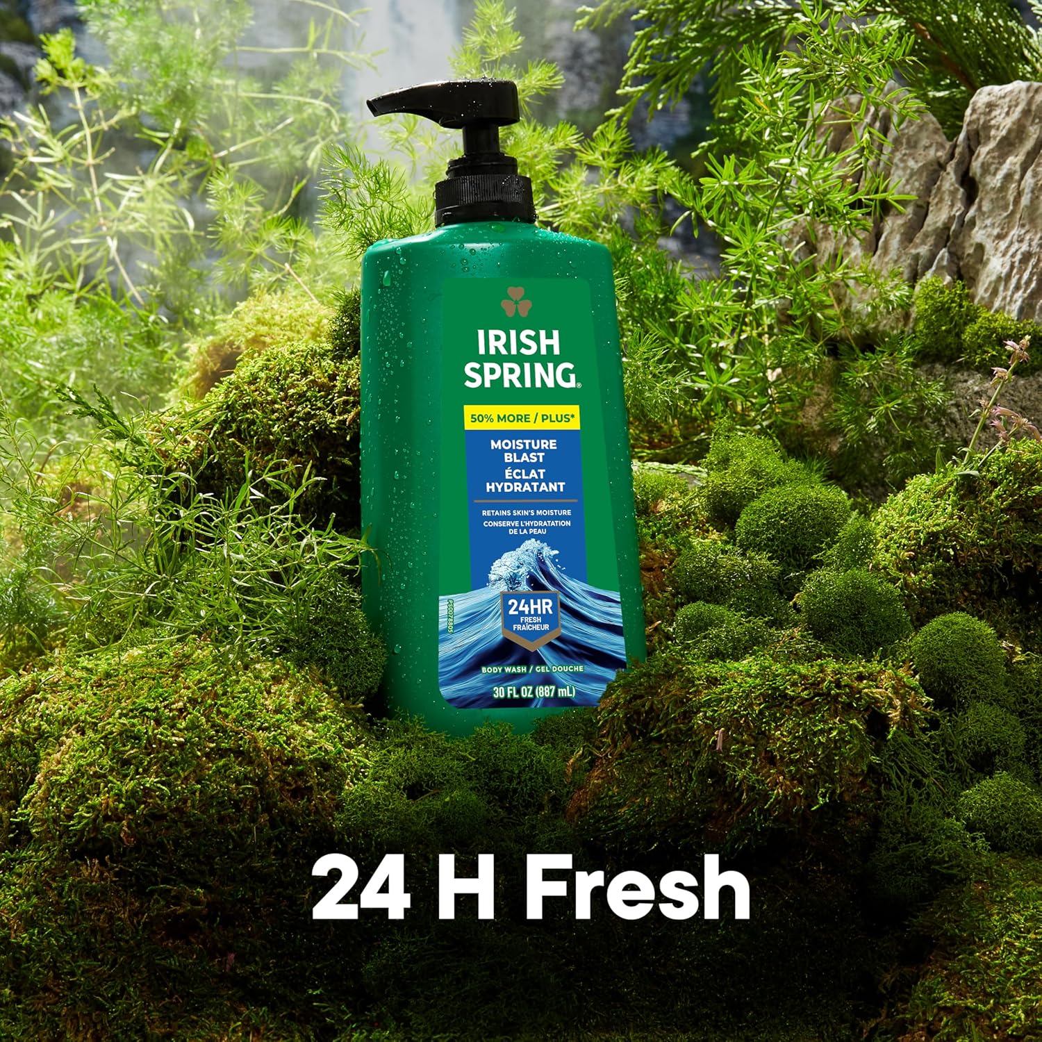 Irish Spring Mens Body Wash, Moisture Blast Body Wash for Men, Feel Fresh All Day, 30 Oz Pump Bottle - Image 2