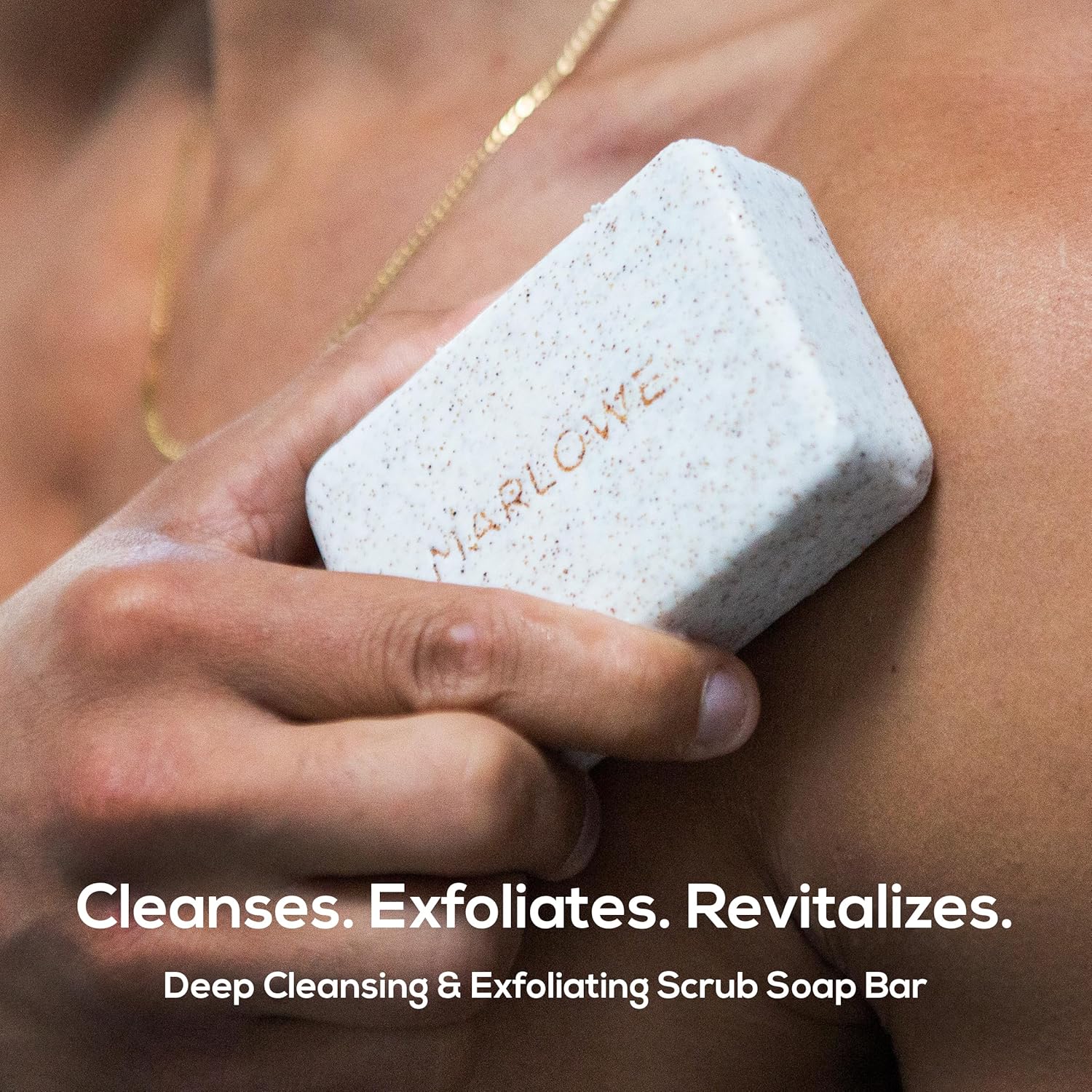 MARLOWE. No. 102 Body Scrub Soap 7 oz, Oud Wood, Exfoliating Soap Bar with Shea Butter, Olive Oil & Green Tea Extracts, Cleanses, Smooths & Revitalizes Skin, Earthy & Smoky Scent - Image 2
