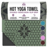 Clever Yoga Hot Yoga Mat Towel – Non-Slip Grip for Hot Yoga, Sweat Absorbent, Honeycomb Silicone Grip, Stays Flat – Ideal for Pilates, Travel, Washable & Lightweight – Olive $43.99