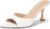 Coutgo Womens Heeled Mules Pointed Peep Toe High Heels Slip On Backless Mule Sandals Dress Shoes
