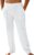 PASLTER Mens Casual Linen Pants Loose Fit Elastic Drawstring Waist Straight-Legs Summer Yoga Beach Long Pants