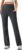 Womens High Waist Yoga Pants Stretchy Casual Trousers Straight Leg Pull On Side Pockets