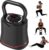 ERGOLIFE 6.5LB-40LB Adjustable Kettlebell Set, 6-in-1 Quick Weight Change, Space-Saving Weight Set for Home Gym Strength Training for Men and Women (Black)