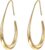 Lightweight Teardrop Hoop Earrings for Women – 14k Gold/White Gold Plated Large Oval Pull Through Hoop Earrings High Polished Statement Jewelry Gift for Women