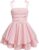 RoseSeek Girl’s Flowy Cami Dress Ruched Sleeveless Pink Layered Ruffle Kawaii Short Smocked Summer Dresses