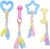 Puppy Teething Toy Set, 4 PCS Soft Rubber Dog Chew Toys with Cotton Ropes Puppy Chew Toys for Oral Teeth Soothe Itching (3 Colors)