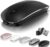 Kovess Wireless Bluetooth Mouse for Mac Air MacBook Pro Laptop PC Pad Optical Rechargeable Silent Mouse with Jiggler Mode Dual Mode Switch Bluetooth 5.2/3.0 and 2.4G USB-A & USB-C Receiver Black