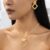 14K Gold Plated Geometric Square Circle Jewelry Set Snake Chain Pendant Necklace Hollow Square Stud Earrings Minimalist Modern Daily Casual Women Accessories
