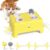 Cheese Box Interactive Cat Toy for Indoor Cats, 3-in-1 Whack a Mole Feather Toy, 3 Modes Rechargeable Auto Cat Toys for Bored Cats, 4 Holes Kitten Toy, 4 Accessories (Yellow)