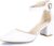 IDIFU Women’s IN2 Pedazo Dress Shoes Low Block Heels Comfortable Chunky Closed Toe Ankle Strap Wedding Pumps
