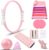 16 PCS Pink Pilates Ring and Ball Set for Women with 15″ Magic Circle, Home Pilates Equipment Kit with Adjustable 1LB Ankle Wrist Weight, Resistance Band, Gliding Discs, Pilates Essentials Accessories