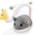 Migipaws Interactive MigiMouse Cat Toy 360° Rolling & Spin with Mesh Plastic Tail for Indoor Cats Smart Motion Sensor, Realistic Squeak, Rechargeable Plush Kitten Toy(Grey)