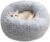 Modern Soft Plush Round Pet Bed for Cats or Small Dogs, Mini Medium Sized Dog Cat Bed Self Warming Autumn Winter Indoor Snooze Sleeping Cozy Kitty Teddy Kennel (20” D x 8” H, Light Grey)