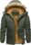 TACVASEN Men’s Winter Jacket with Hood Water Repellent Windproof Thicken Parka Winter Coat