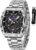 OLEVS Men Watches Business Dress Chronograph Big Square Quartz Analog Male Watch Silicone Strap Waterproof Date Gift Mens Wrsit Watch Silver