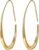 Lightweight Teardrop Hoop Earrings for Women – 14k Gold/White Gold Plated Large Oval Pull Through Hoop Earrings High Polished Statement Jewelry Gift for Women