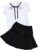 Girl’s Skirt Sets 2 Piece Outfit Spring Summer Clothes Peter Pan Collar Tops Ruffle Mini Skirts with Bow 3-12Y