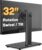 Single Monitor Stand VESA Mount for 13-32 Inch Screens, Free-Standing Monitor Riser with Swivel Tilt Rotation Height Adjustable, Universal Desk Stand up to 44lbs, VESA 75×75, 100x100mm