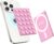amBand Airplane Travel Essentials Phone Holder, Anti-Slip Magnetic Suction Cup Phone Mount for iPhone Fits Magsafe Attachment, Influencer/Sharer/Content Creator Must Haves for Selfie/Video, Peony Pink