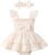 Newborn Baby Girl Summer Clothes Sleeveless Smocked Romper Dress Ruffles Jumpsuit Bodysuit with Bow Headband