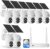 Hiseeu Solar Camera Wireless Outdoor, 4MP 8-Cam Kit, Pan-Tilt 360° View, Color Night Vision, Dual-Band WiFi, 1TB HDD Local Storage, No Monthly Fee