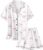 Schbbbta Girls Womens Pajamas, Satin Silky Pjs Set Kids 2Pcs Button-Down Nightwear Sleepwear Gift for Mommy and me