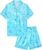 Sylfairy Girls Pajamas Silk PJS Set Pink Bow Satin Sleepwear Short Sleeve Jammies for Kids Button-Down Nightwear size 7-14
