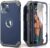 IDweel for iPhone 13 Case with Screen Protector, for iPhone 14 Case, Hybrid Shockproof Heavy Duty Protection Hard PC Cover Soft Silicone Sturdy Bumper Full Body Cover for iPhone 13/14 6.1″,Blue