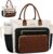 LOVEVOOK Teacher Tote Bag for Women Work, Laptop Bag With Large Cup Holder, Nurse Bags Professional Briefcase Business Computer Purses Bible Handbag Gifts, Black-Beige-Brown, 15.6 Inch
