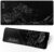 Japanese Gaming Mouse Pad Black Mouse Pad Kanagawa Large Mousepad Non-Slip Rubber Base Waterproof with Stitched Edges for Gaming Office Home, 31.5×11.8 Inch (Black Wave)