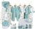 26-Piece Newborn Baby Boy Clothes Gift Set – 100% Cotton Layette Essentials, Coming Home Outfit, 0-3 Months, Green