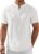 COOFANDY Men’s Henley Shirt Short Sleeve Stand Collar Summer Casual Beach Hippie T-Shirts