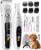 iBTC Professional Dog Grooming Kit at Home: All-in-One Quiet Clippers & Nail Grinder with LED Light, Cordless Dog Shaver, Safe Poodle Grooming Kit for Paws, Face, Ears & Body（White Combination）